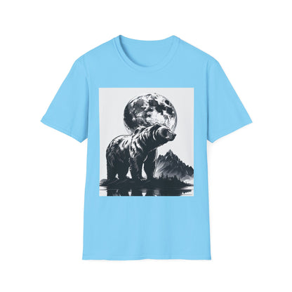 Moonlit Bear Unisex T-Shirt | Nature Lover Gift, Wildlife Tee, Outdoor Adventure Shirt, Graphic Apparel, Eco-Friendly Fashion