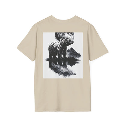 Moonlit Bear Unisex T-Shirt | Nature Lover Gift, Wildlife Tee, Outdoor Adventure Shirt, Graphic Apparel, Eco-Friendly Fashion