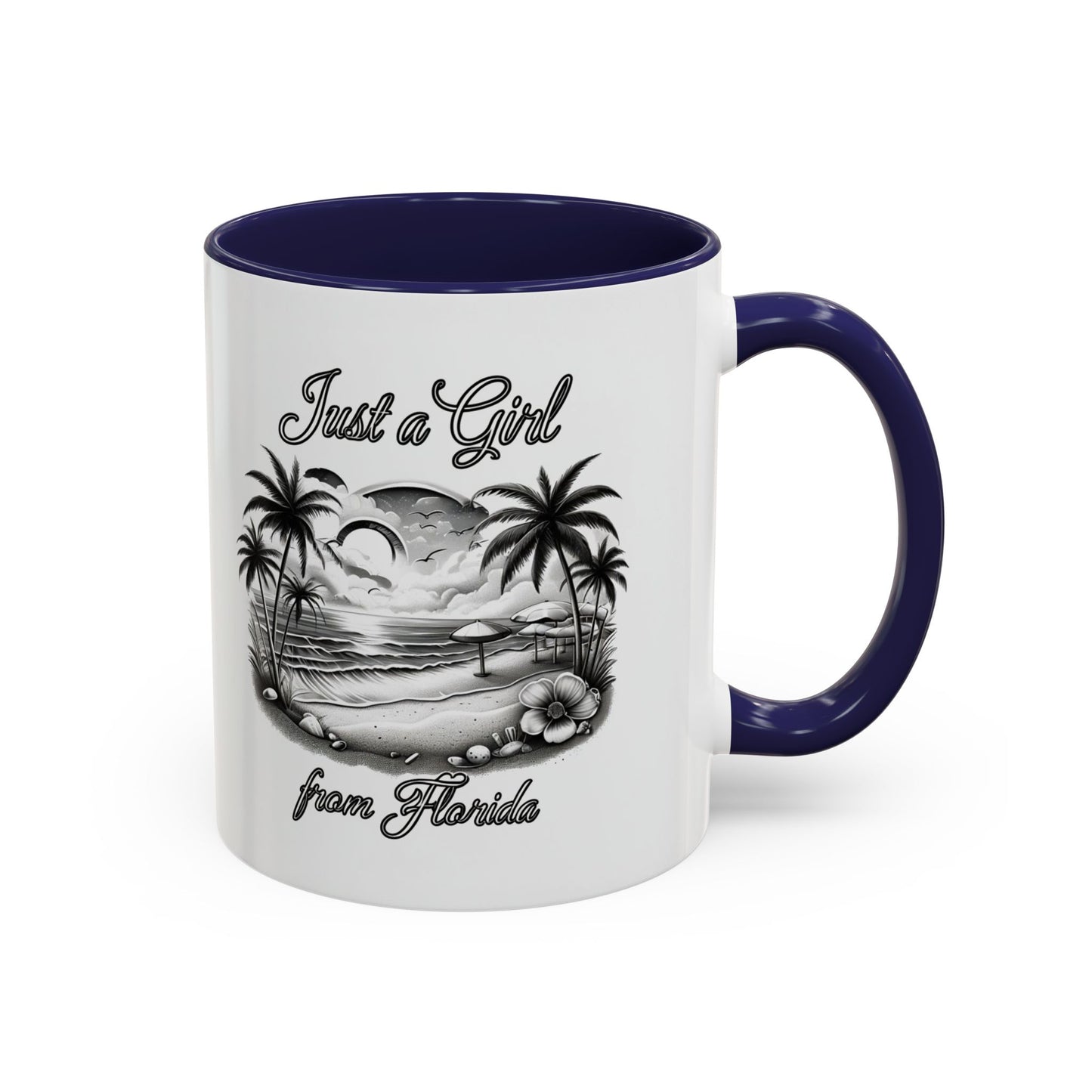 Florida Vibes Coffee Mug, Just a Girl from Florida Gift, Tropical Beach Mug, Souvenir Coffee Cup, Summery Drinkware