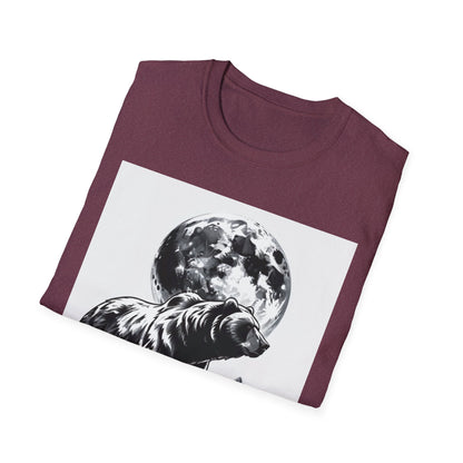 Moonlit Bear Unisex T-Shirt | Nature Lover Gift, Wildlife Tee, Outdoor Adventure Shirt, Graphic Apparel, Eco-Friendly Fashion
