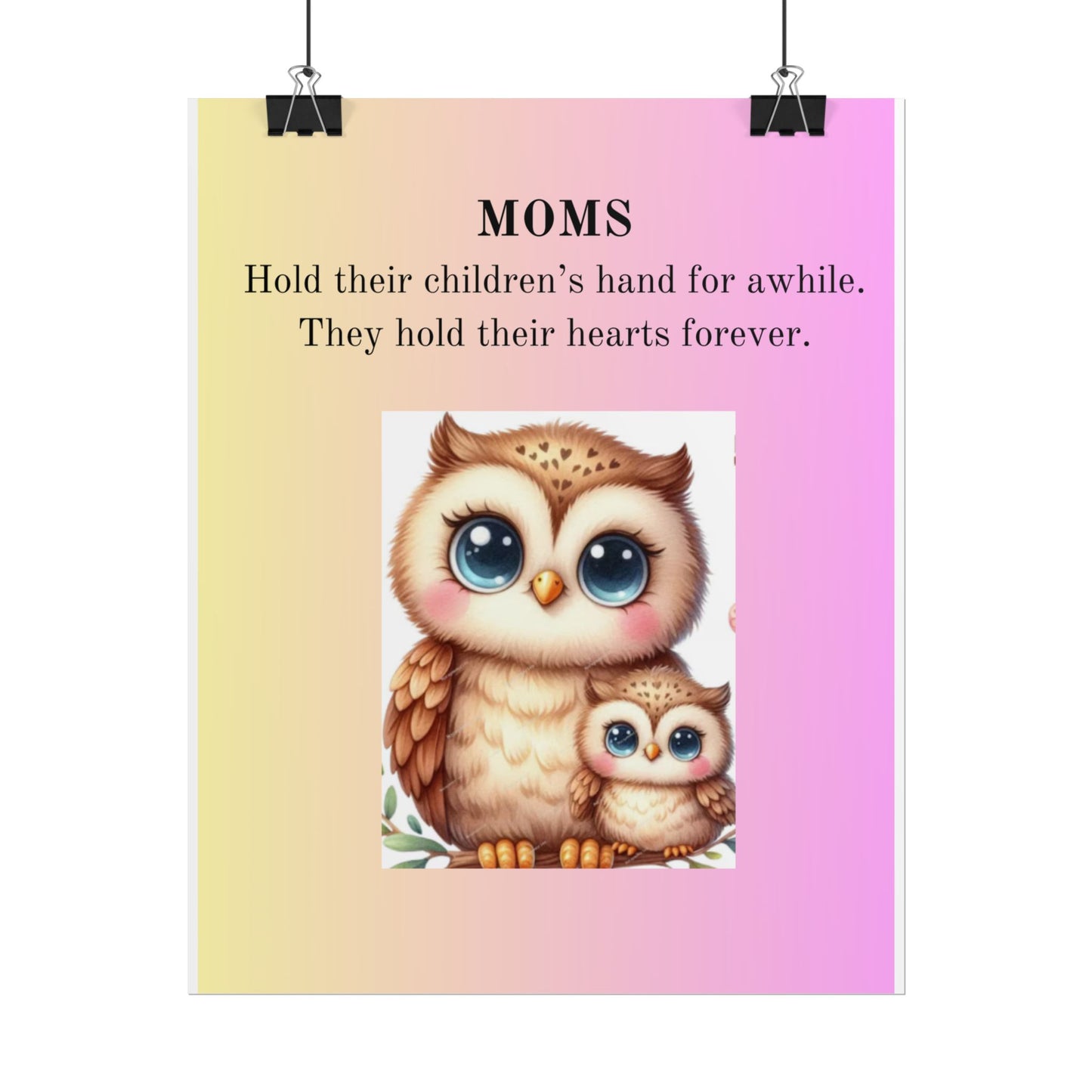 Inspirational Owl Mom Poster - Cute Family Art Print