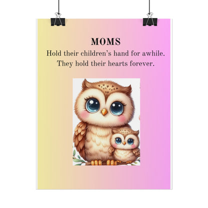 Inspirational Owl Mom Poster - Cute Family Art Print