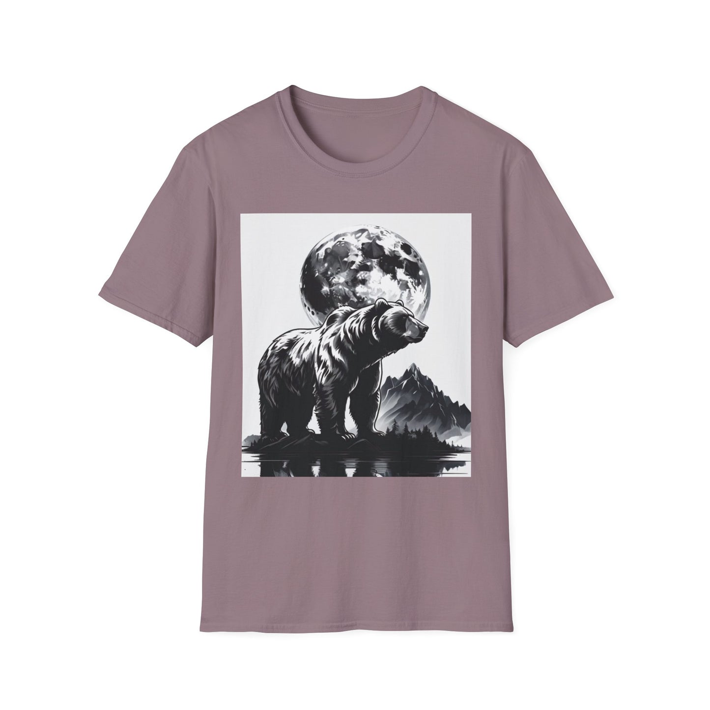 Moonlit Bear Unisex T-Shirt | Nature Lover Gift, Wildlife Tee, Outdoor Adventure Shirt, Graphic Apparel, Eco-Friendly Fashion