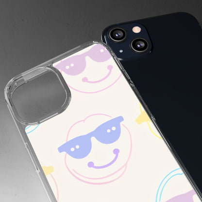 Playful Smile Clear Phone Case, Colorful Protective Cover, Fun Gift for Teens, Summer Vibes Case, Trendy Cell Phone Accessory