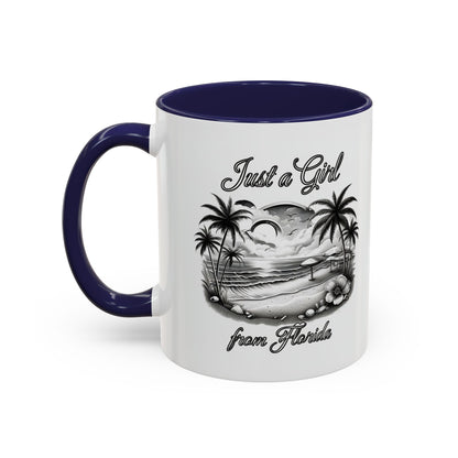 Florida Vibes Coffee Mug, Just a Girl from Florida Gift, Tropical Beach Mug, Souvenir Coffee Cup, Summery Drinkware