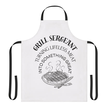 Grill Sergeant Apron - Fun Cooking Gift for BBQ Lovers, Chef Outfit, Summer Cookouts, Father's Day, Hobbyist Kitchen Gear