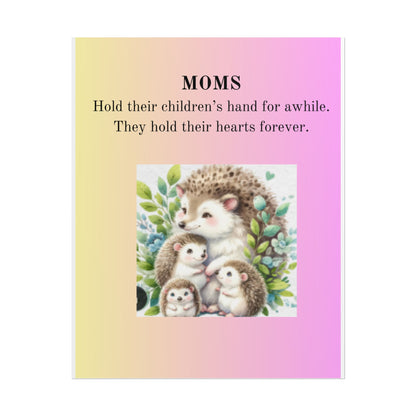 Heartwarming Mom Rolled Poster - Colorful Hedgehog Design