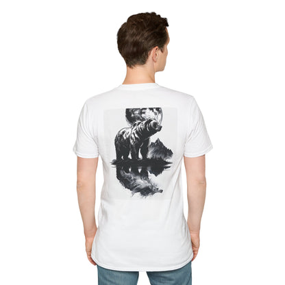 Moonlit Bear Unisex T-Shirt | Nature Lover Gift, Wildlife Tee, Outdoor Adventure Shirt, Graphic Apparel, Eco-Friendly Fashion