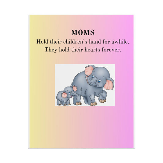Heartfelt Elephant Mom Poster - Beautiful Keepsake for Mother's Day