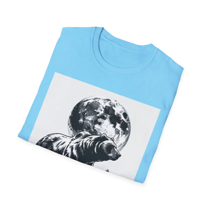 Moonlit Bear Unisex T-Shirt | Nature Lover Gift, Wildlife Tee, Outdoor Adventure Shirt, Graphic Apparel, Eco-Friendly Fashion