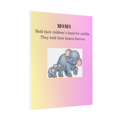 Heartfelt Elephant Mom Poster - Beautiful Keepsake for Mother's Day