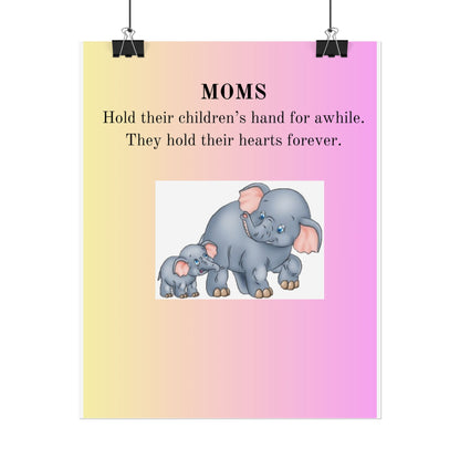 Heartfelt Elephant Mom Poster - Beautiful Keepsake for Mother's Day