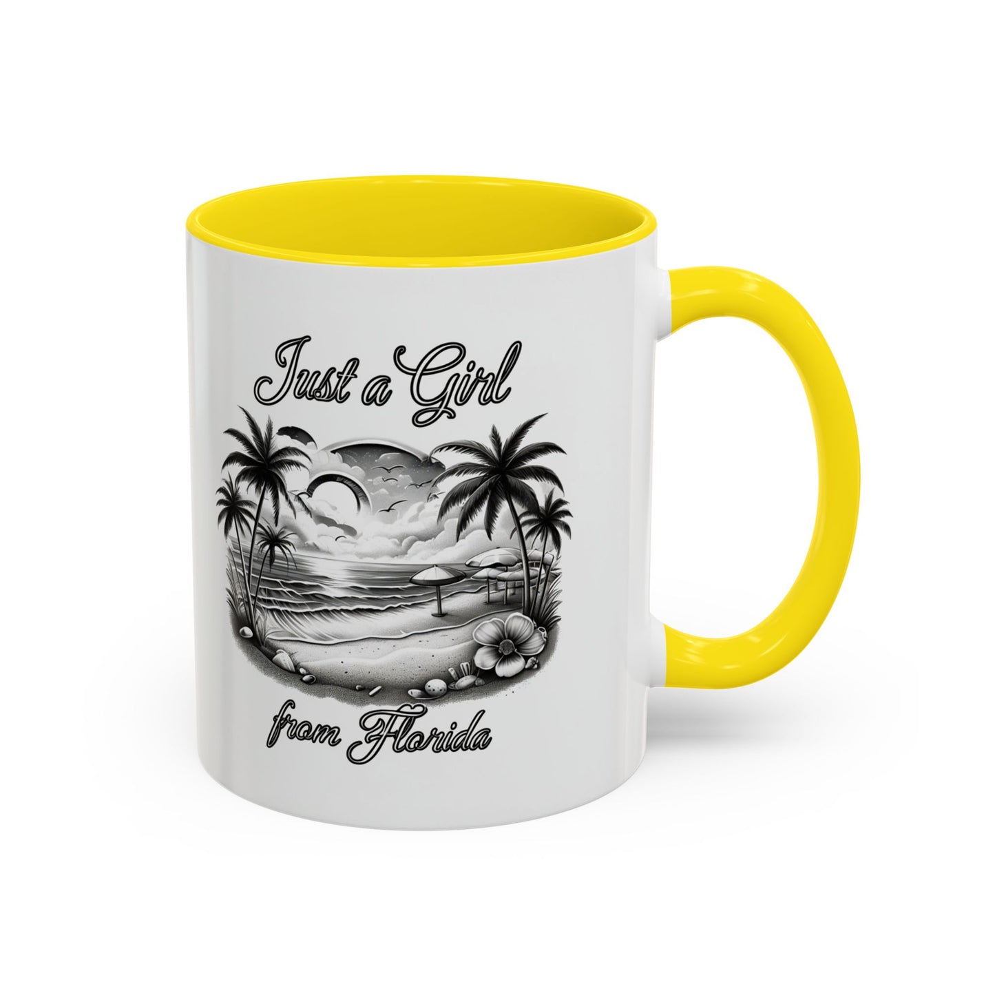 Florida Vibes Coffee Mug, Just a Girl from Florida Gift, Tropical Beach Mug, Souvenir Coffee Cup, Summery Drinkware