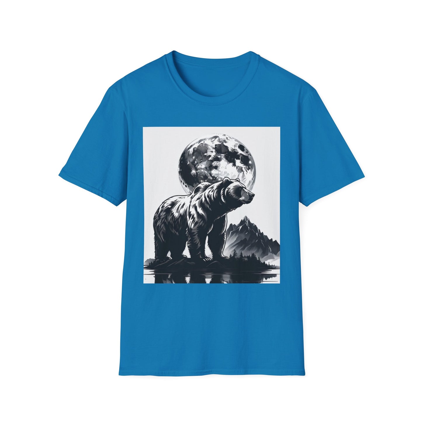Moonlit Bear Unisex T-Shirt | Nature Lover Gift, Wildlife Tee, Outdoor Adventure Shirt, Graphic Apparel, Eco-Friendly Fashion