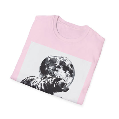 Moonlit Bear Unisex T-Shirt | Nature Lover Gift, Wildlife Tee, Outdoor Adventure Shirt, Graphic Apparel, Eco-Friendly Fashion