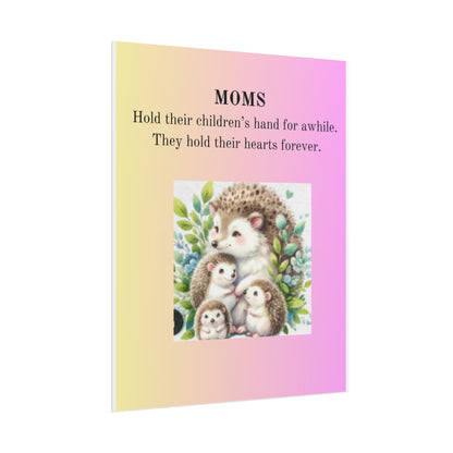 Heartwarming Mom Rolled Poster - Colorful Hedgehog Design