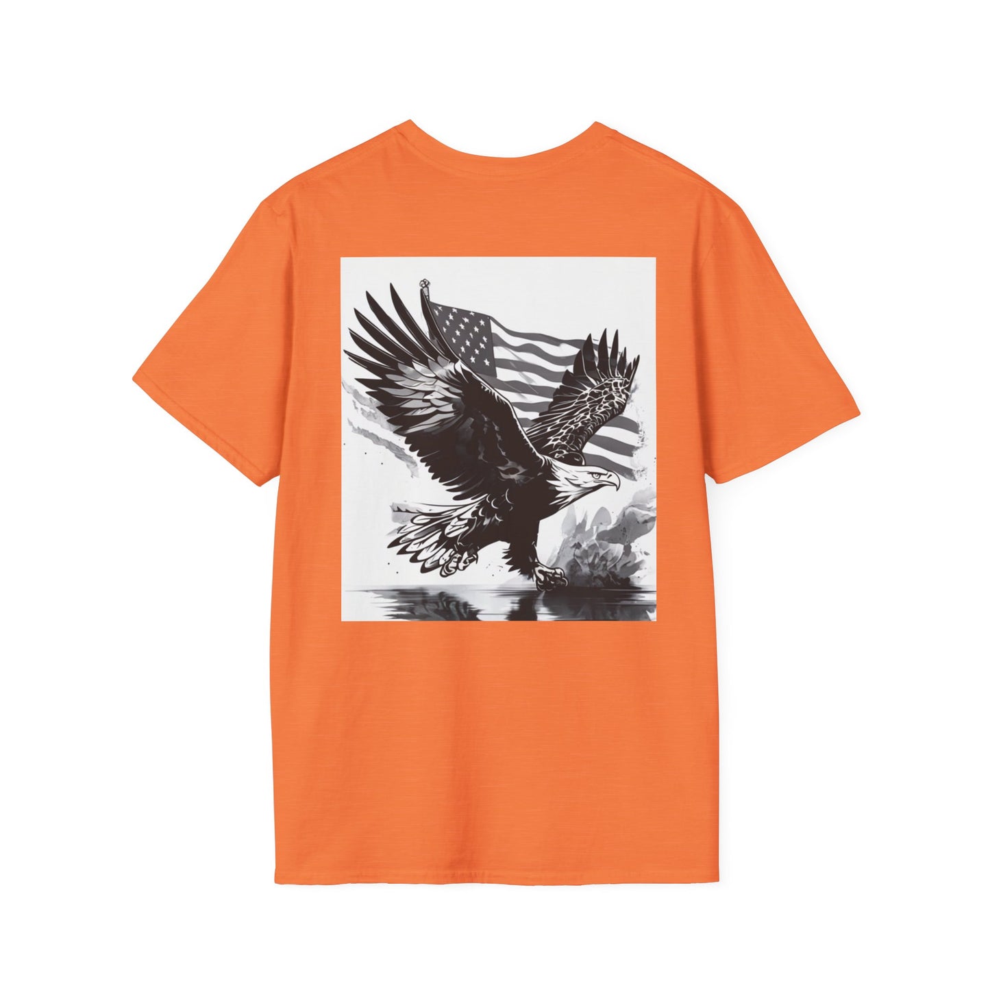 Patriotic Eagle Unisex Softstyle T-Shirt, American Eagle Tee, Fourth of July Shirt, Nature Lover Gift, Casual Vintage Style