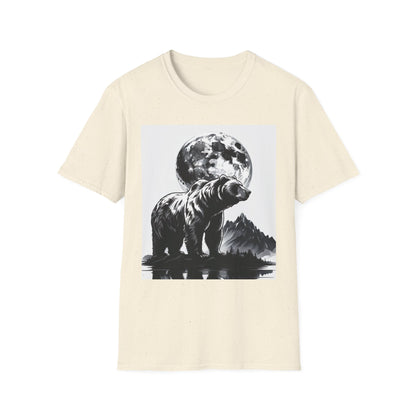 Moonlit Bear Unisex T-Shirt | Nature Lover Gift, Wildlife Tee, Outdoor Adventure Shirt, Graphic Apparel, Eco-Friendly Fashion