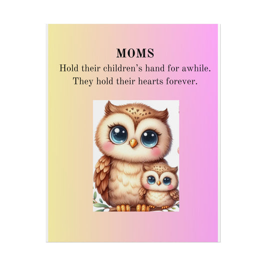 Inspirational Owl Mom Poster - Cute Family Art Print