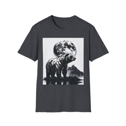 Moonlit Bear Unisex T-Shirt | Nature Lover Gift, Wildlife Tee, Outdoor Adventure Shirt, Graphic Apparel, Eco-Friendly Fashion