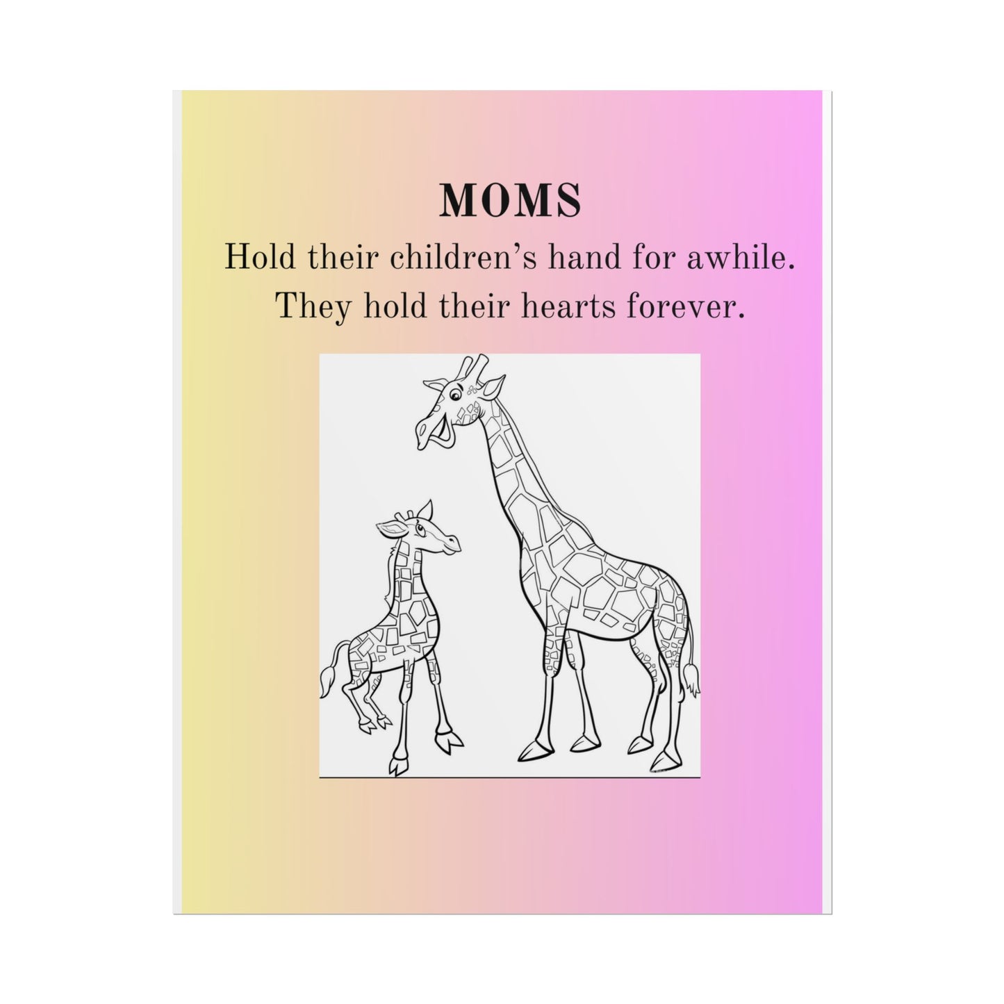 Inspirational Giraffe Rolled Poster for Moms - Heartwarming Wall Art