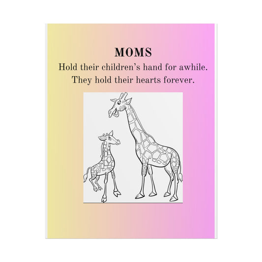 Inspirational Giraffe Rolled Poster for Moms - Heartwarming Wall Art