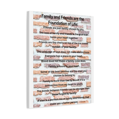 Inspirational Canvas Wall Art, Family and Friends Quote, Home Decor, Meaningful