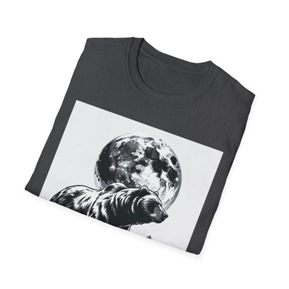Moonlit Bear Unisex T-Shirt | Nature Lover Gift, Wildlife Tee, Outdoor Adventure Shirt, Graphic Apparel, Eco-Friendly Fashion