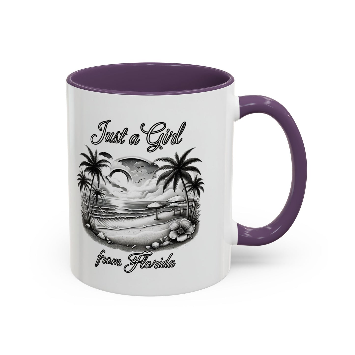 Florida Vibes Coffee Mug, Just a Girl from Florida Gift, Tropical Beach Mug, Souvenir Coffee Cup, Summery Drinkware