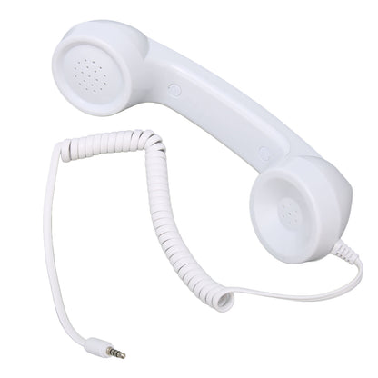 Retro Phone Handset Multifunction Radiation Proof Handheld Cell Phone Receiver for Mobile Phones Computers White