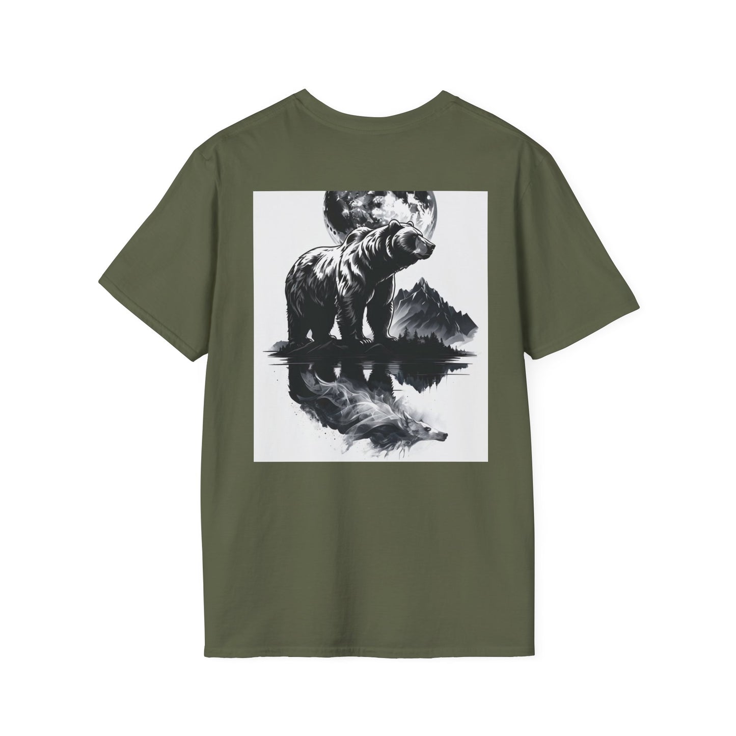 Moonlit Bear Unisex T-Shirt | Nature Lover Gift, Wildlife Tee, Outdoor Adventure Shirt, Graphic Apparel, Eco-Friendly Fashion