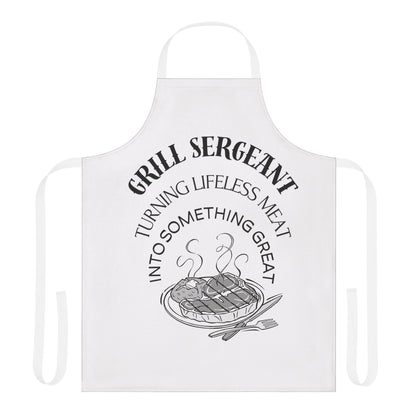 Grill Sergeant Apron - Fun Cooking Gift for BBQ Lovers, Chef Outfit, Summer Cookouts, Father's Day, Hobbyist Kitchen Gear