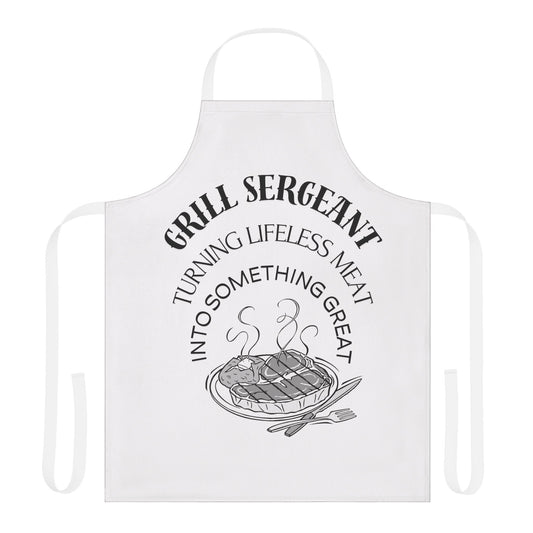 Grill Sergeant Apron - Fun Cooking Gift for BBQ Lovers, Chef Outfit, Summer Cookouts, Father's Day, Hobbyist Kitchen Gear