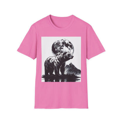 Moonlit Bear Unisex T-Shirt | Nature Lover Gift, Wildlife Tee, Outdoor Adventure Shirt, Graphic Apparel, Eco-Friendly Fashion