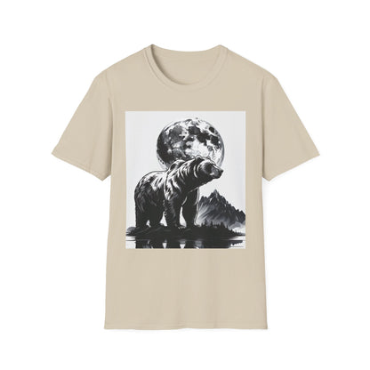 Moonlit Bear Unisex T-Shirt | Nature Lover Gift, Wildlife Tee, Outdoor Adventure Shirt, Graphic Apparel, Eco-Friendly Fashion
