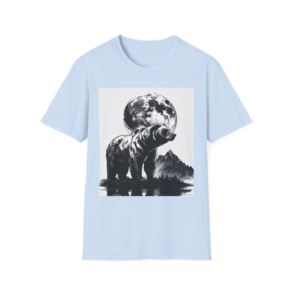Moonlit Bear Unisex T-Shirt | Nature Lover Gift, Wildlife Tee, Outdoor Adventure Shirt, Graphic Apparel, Eco-Friendly Fashion