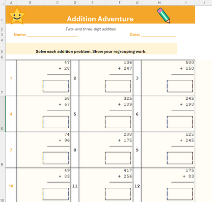 2nd–3rd Grade Math Skills Bundle – Worksheets, Activities & Practice Pack (Digital Download)