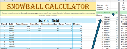 Debt Snowball Calculator – Excel Template (Up to 10 Debts)