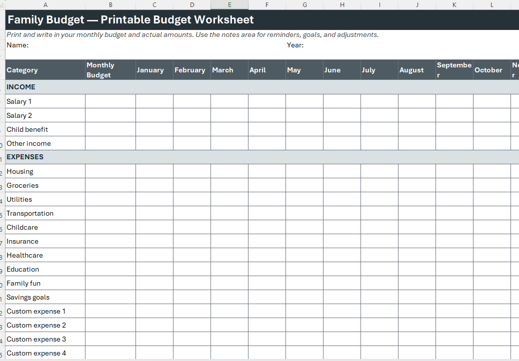 10-in-1 Excel Budget Planner Bundle | Monthly + Annual, With Printable templates included