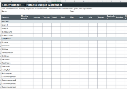 10-in-1 Excel Budget Planner Bundle | Monthly + Annual, With Printable templates included