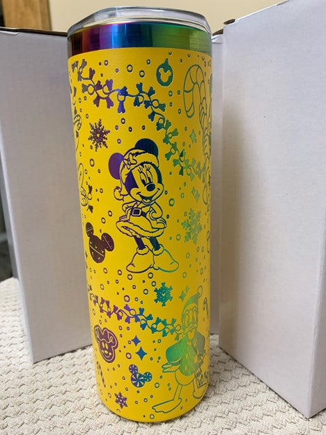 20 Oz Tumbler with Lid and Straw, engraved Christmas pattern