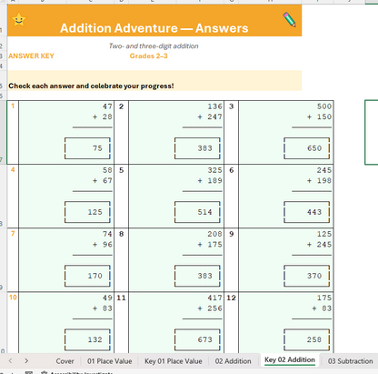 2nd–3rd Grade Math Skills Bundle – Worksheets, Activities & Practice Pack (Digital Download)