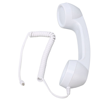 Retro Phone Handset Multifunction Radiation Proof Handheld Cell Phone Receiver for Mobile Phones Computers White