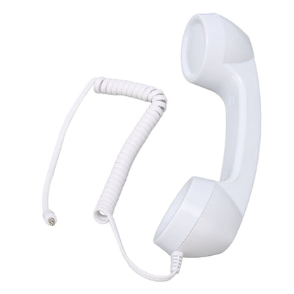 Retro Phone Handset Multifunction Radiation Proof Handheld Cell Phone Receiver for Mobile Phones Computers White