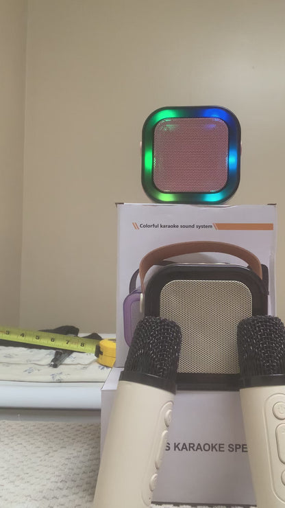 Mini Karaoke System 2 mics included, Blue tooth
